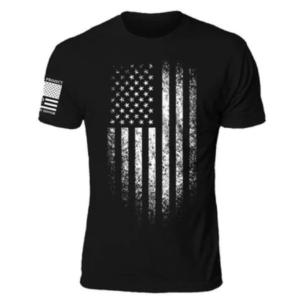 Men’s Black with White Distressed Flag